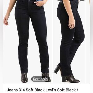 Levi's 314 Women's Straight leg Soft Black Jeans 28/29